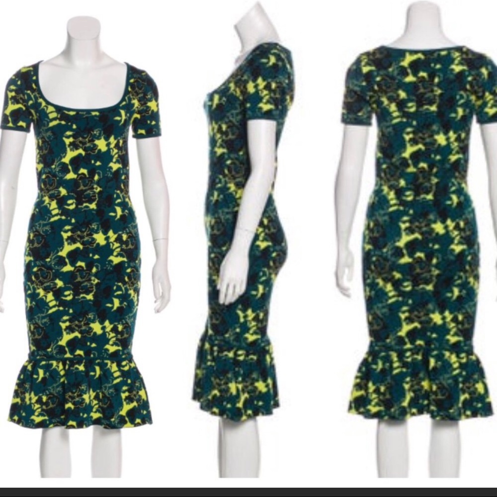 $995 Zac Posen Floral Spring Peplum Midi $195